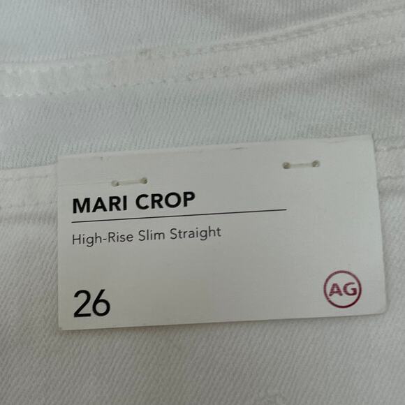 Adriano Goldschmied Mari Crop High Rise Slim Straight White Women's Sz 26R NWT - Picture 4 of 10